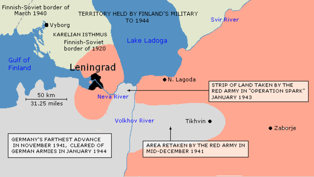 Map Of The Siege Of Leningrad Map23len 