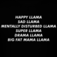 Happy llama sad llama t shirt design