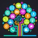 Social media tree icon 500x350
