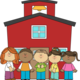 School kids schoolhouse