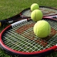 Tennis balls and rackets