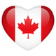 Heart shaped canada flag