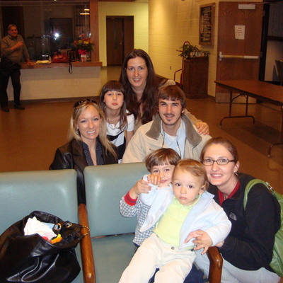 Timeline: My Timeline by Angela Hatfield Picture of Angela's Family ( Angela with son Jordan and his wife Ashley, and Violet behind the chairs, and Jacob, Brody and Brandi in the chairs)