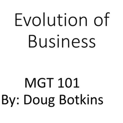 Timeline: Evolution of Business