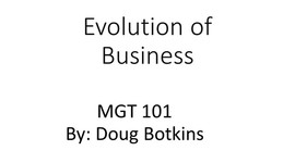 Timeline: Evolution of Business