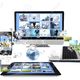 14763383 magic technology with social network structure  stock photo computer tablet phone 1