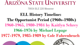 Timeline: ELL: (1960s-1980s) The Opportunist Period {K. Schrey, M. Lepage, C. Fahrenbruch}