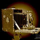 Vintage camera in sepia tones carol f austin