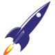 16612 illustration of a blue rocket pv