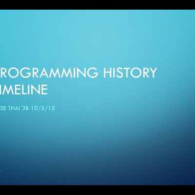 Timeline: Programming History Timeline