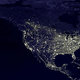 Satellite photo united states at night