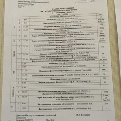 Timeline: расписание