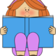 Girl reading clipart