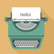 Ilustracion con maquina de escribir