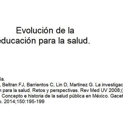 Timeline: Evolución de la educación para la salud.