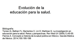 Timeline: Evolución de la educación para la salud.