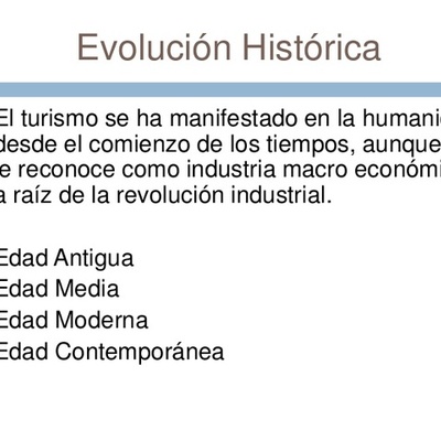 Timeline: Historia del turismo