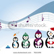Stock vector musical notes with penguin and arctic birds 7621495