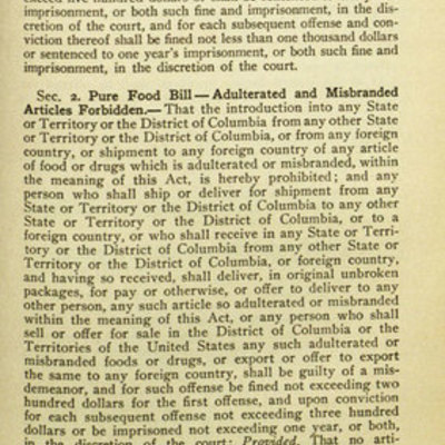 Timeline: Pure food act