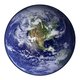 Earth western hemisphere white background