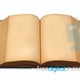 Old book with blank yellow stained pages 100277328