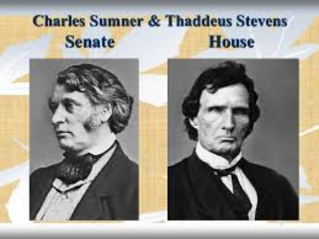 Image result for images of Stevens and Sen Charles Sumner 1868