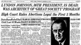 Timeline: Roe v. Wade 1970 project