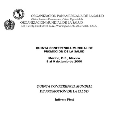 Timeline: QUINTA CONFERENCIA MUNDIAL DE PROMOCIÓN DE LA SALUD