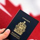 Canada immigration flag and passport