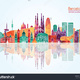 Stock vector barcelona skyline detailed silhouette vector illustration 238439005