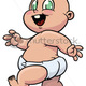 Stock vector cute cartoon baby walking 26118205