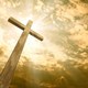 Amazing christian cross on christmas festival