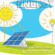 Sun solar energy panel with light bulb clipart 4117