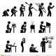 Human evolution pictogram 27266159
