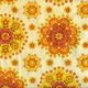 Wallpaper 60s 70s yellow orange floral circular pattern design on wall of house built in about 1970 fading and tattered rotated 5 dhd