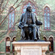 Benjamin franklin statue in front of college hall