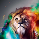 Lion rainbow art