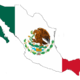 Mapa mexico con bandera