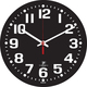 Wall clock   black on black lrg