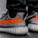 Yeezy boost 350 v2 grey orange on foot 08