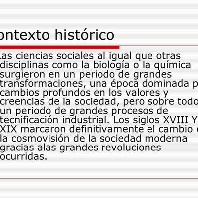 Timeline: CONTEXTO HISTÓRICO EN QUE SURGEN LAS CIENCIAS SOCIALES