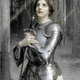 Joan of arc with sword and halo