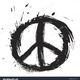 Stock vector black peace symbol created in grunge style 81309214