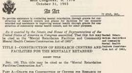 Timeline: Public Law 88-164 (1963)- started by John F. Kennedy, his sister influenced him to start a intellectual disorder. Kennedy authorized funds for training professionals who work with children with disabilities