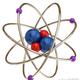 Atom with electrons circling