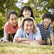 Chinese family in park