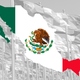 Mapa de mexico con bandera. jaimiko