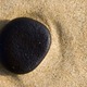 Black pebble sandy beach