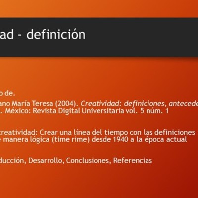 Timeline: Definición de Creatividad
