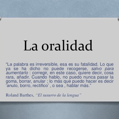 Timeline: Oralidad